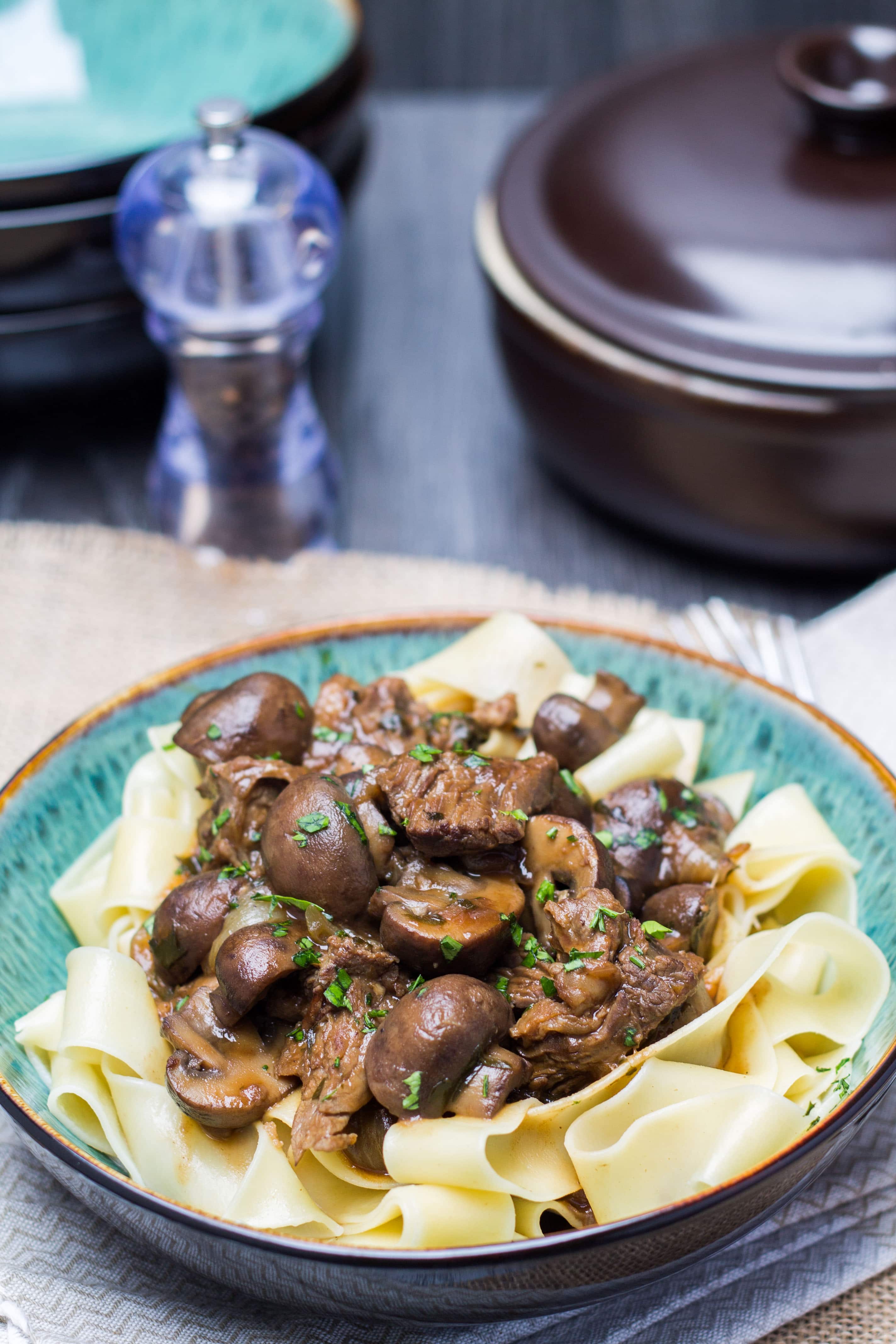 Slow Cooker Beef & Ale with Mushrooms 