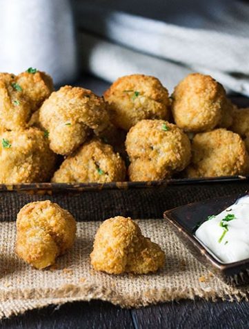 Baked Breaded Garlic Mushrooms