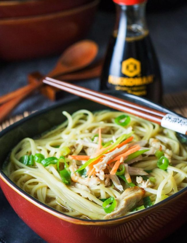 Quick & Easy Chinese Chicken Noodle Soup - Erren's Kitchen - This recipe proves that Asian food doesn't have be complicated - this simple soup is ready in just ten minutes.