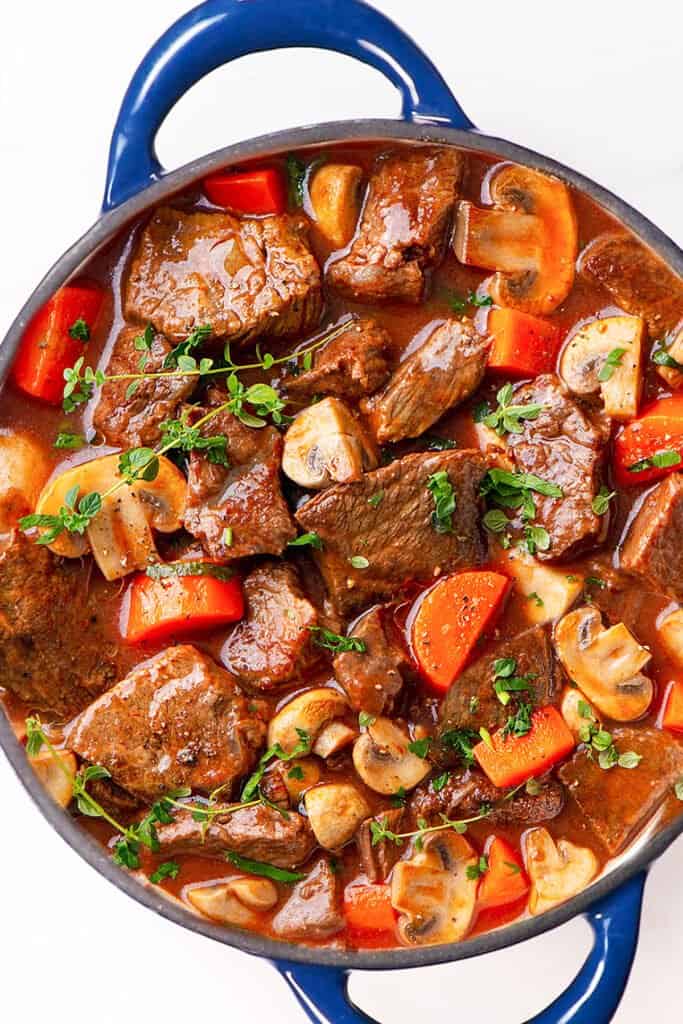 overhead shot of Italian Beef Stew