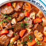 a big pot of beef stew