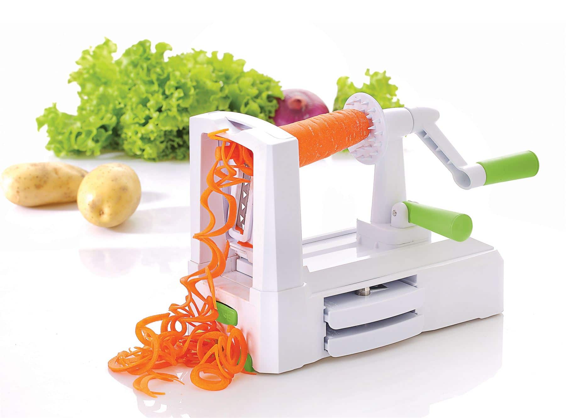 Spiralizer 7-Blade Vegetable Slicer, Spiral Slicer Suction Cup Bottom