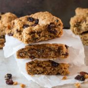 Cinnamon Raisin Oat Bars - Erren's Kitchen - This delightful recipe make a cookie bar that's crisp on the outside with a buttery soft center. A sweet treat for dessert or just a snack.
