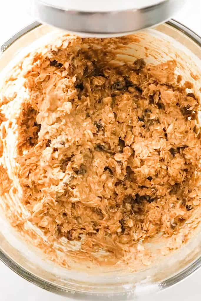 the cookie dough mixted together