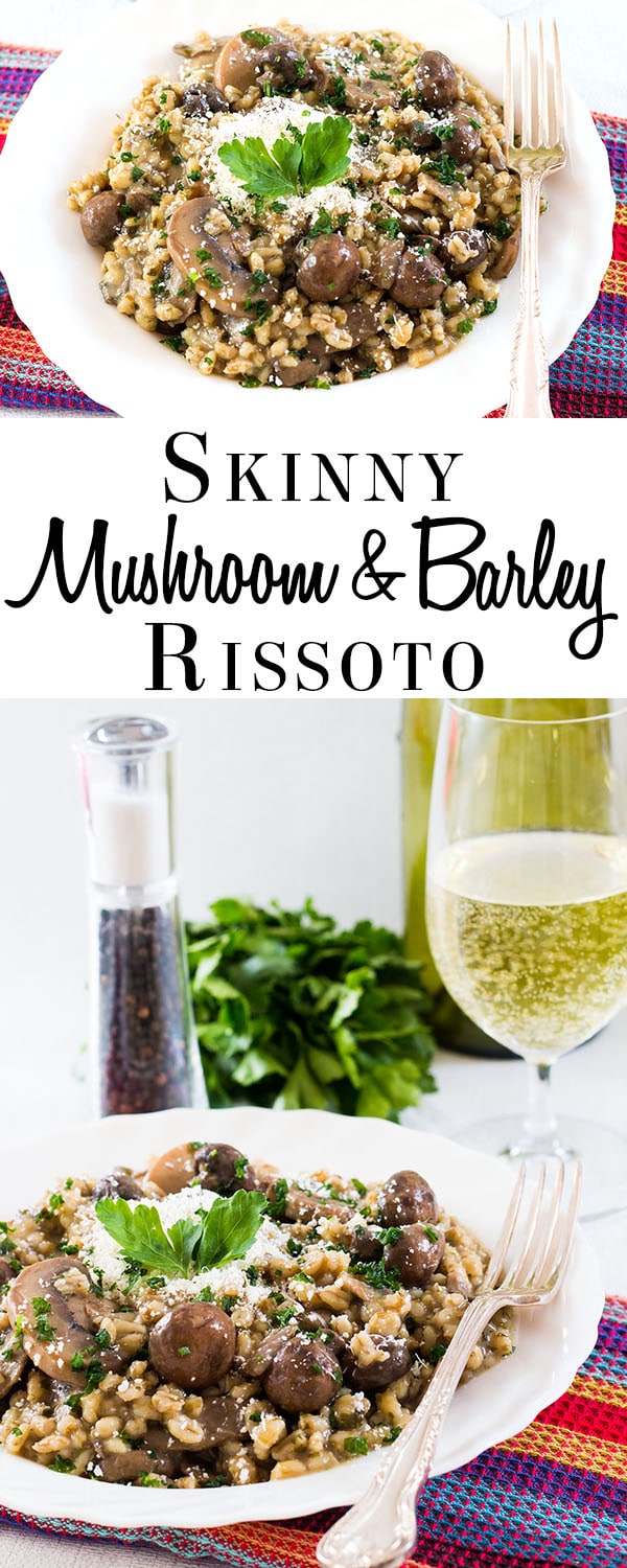 Skinny Mushroom & Barley Risotto - Erren's Kitchen - Love risotto? Why not try this healthy, low-fat version, that swaps traditional risotto rice for fiber-rich pearl barley. This recipe is not only healthier, but it's wonderfully delicious too!
