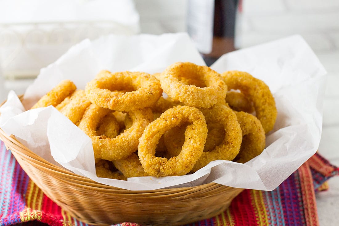 Skinny Seasoned Baked Onion Rings Erren's Kitchen