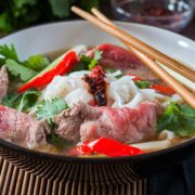 This recipe for Tuan's Vietnamese Beef Noodle Pho from Erren's Kitchen makes a delicious, nourishing soup packed full of authentic Asian flavors.