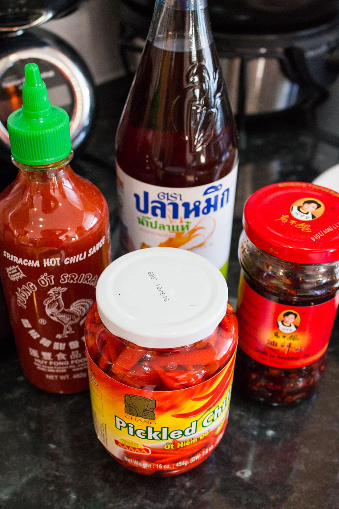 a selection of Thai sauces 