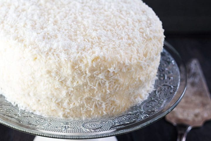 The iced back covered in shredded coconut