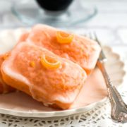 This luscious cake recipe from Erren's Kitchen for Glazed Orange Cakes is moist and light, with an extra kick of flavor from the orange zest and juice in the glaze.