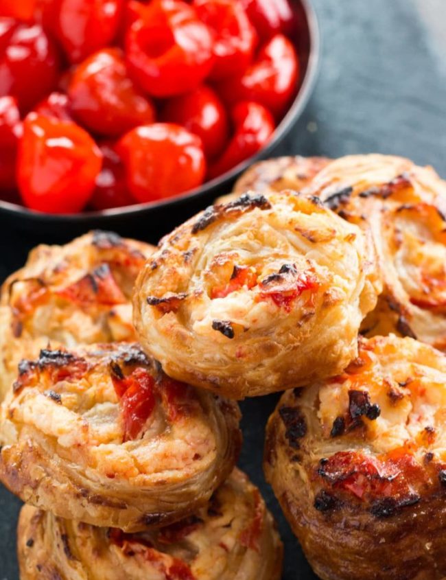 This simple recipe for Feta & Sweet Pepper Pastry Swirls is perfect for the holidays, dinner parties or just as an everyday snack.