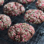 chocolate cookies on a cooling rack