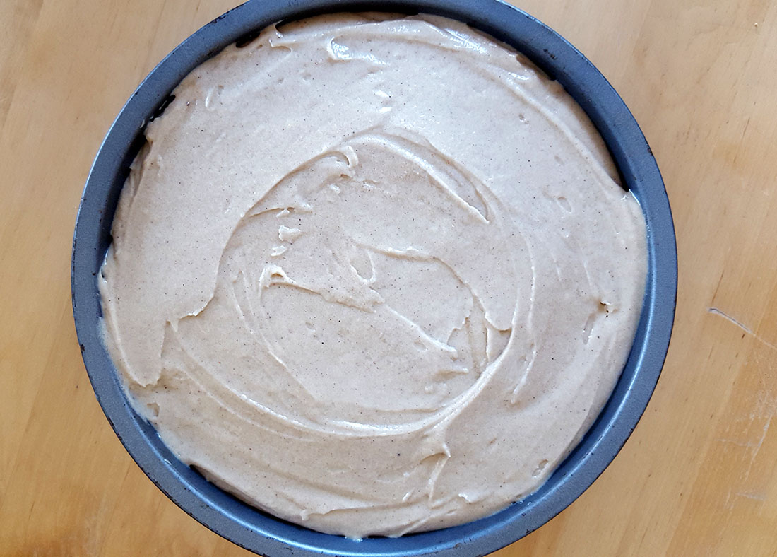 The batter in the pan