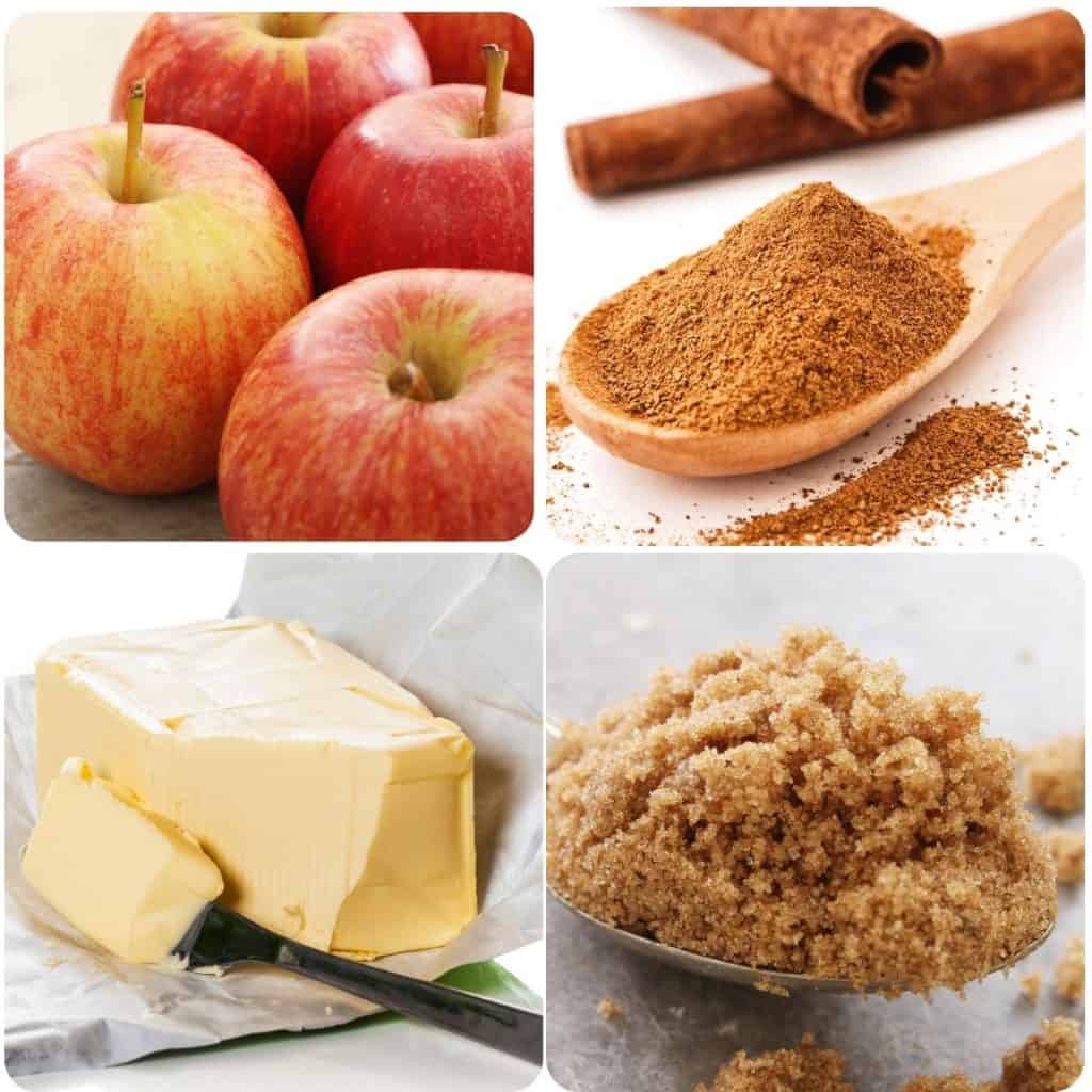 ingredients: apple, brown sugar, butter and cinnamon