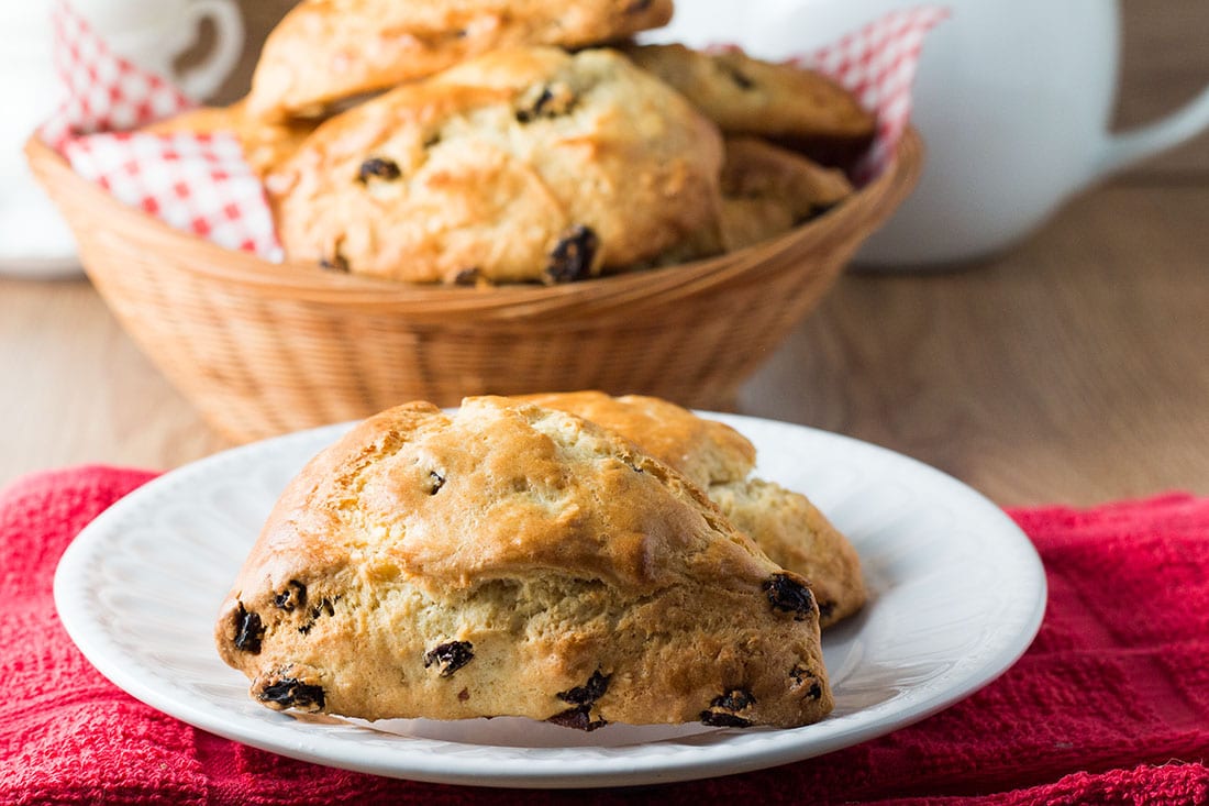 This classic British recipe for Raisin Scones are fantastic straight from the oven or split and toasted the next day. 