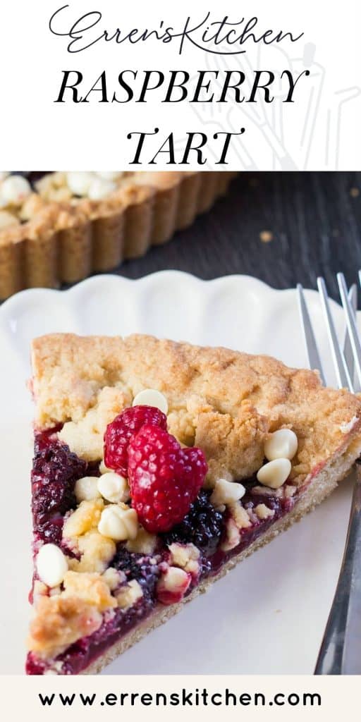 a slice of raspberry tart