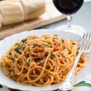 Skinny Spaghetti with Tomato Cream Sauce