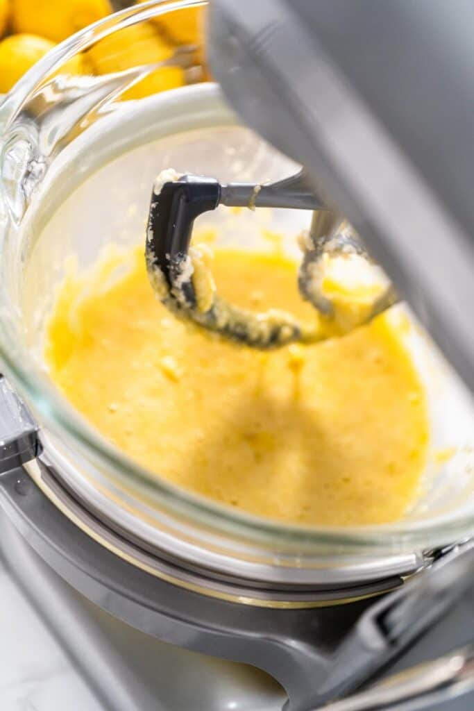 the wet ingredients mixed in a bowl
