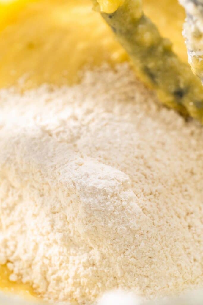 flour added to the wet ingredients