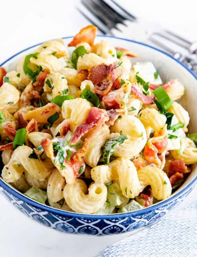 pasta salad with bacon ready to eat