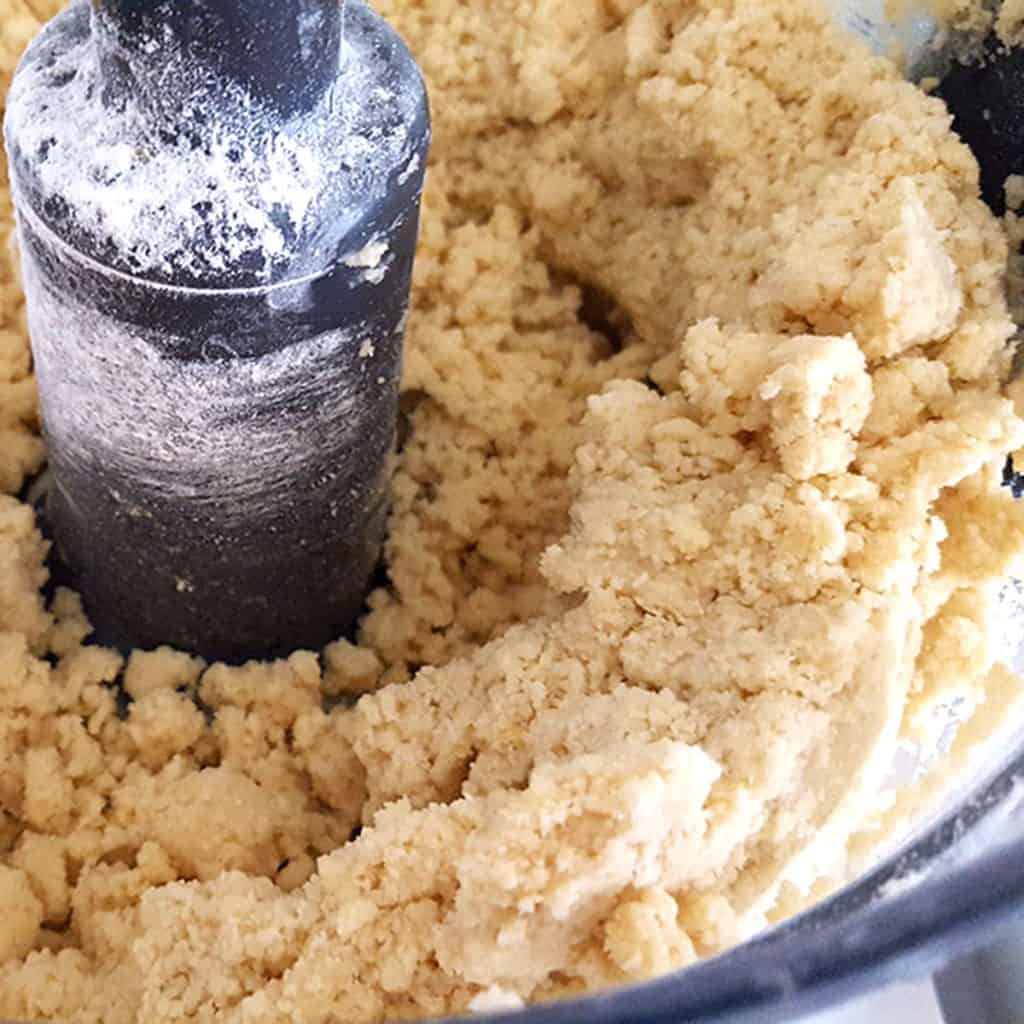 shortbread dough in a mixing bowl