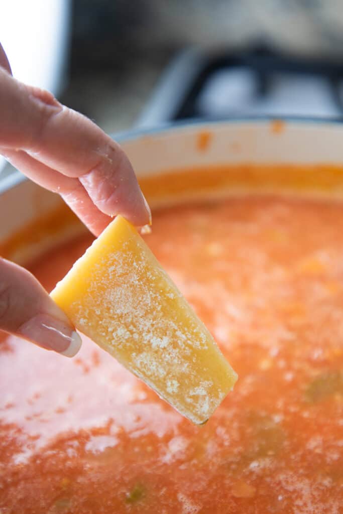 parmesan rind added to soup