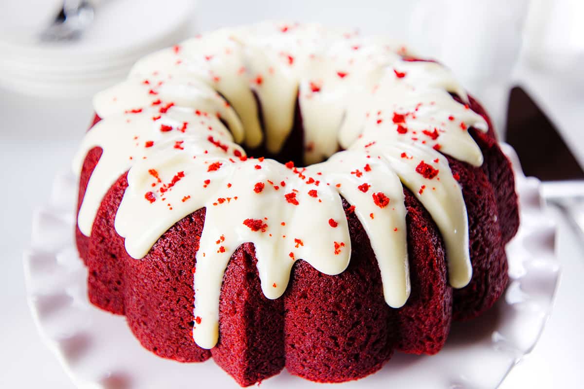 Red Velvet Bundt Cake Recipe with Cream Cheese Frosting - Six