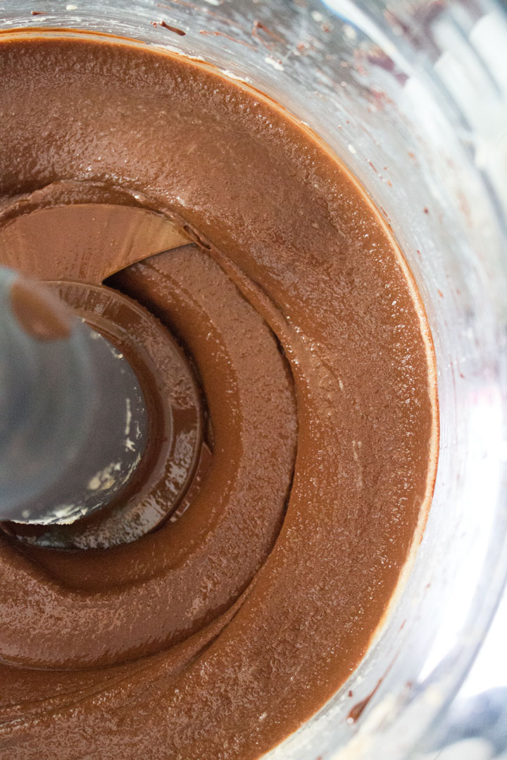 Chocolate and Nutella Mixed in to butter and egg in a mixing bowl