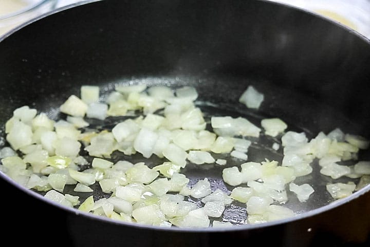 Onions cooking in the pan