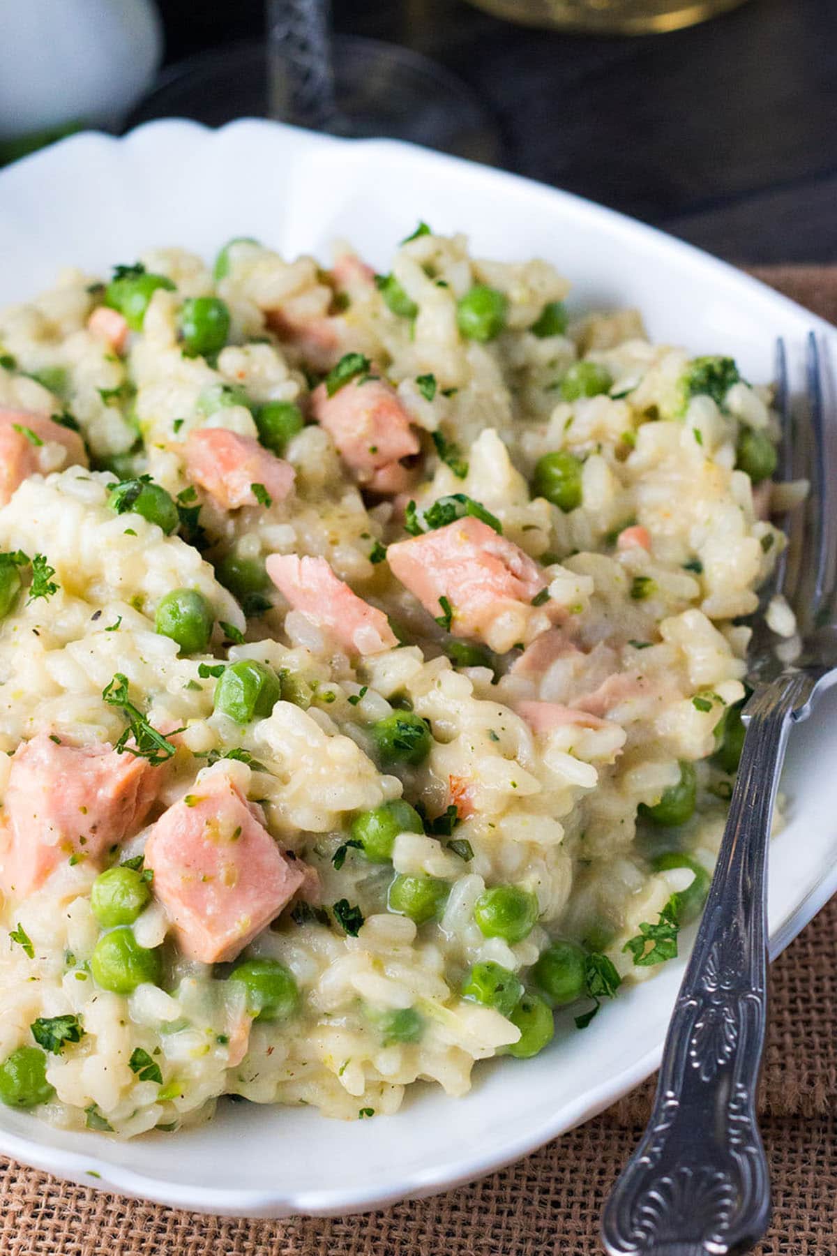 Easy Salmon and Pea Risotto