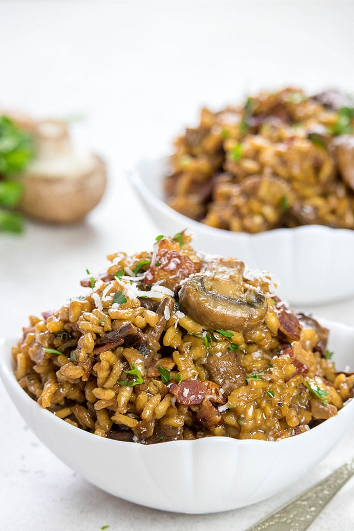 Easy Mushroom & Bacon Risotto