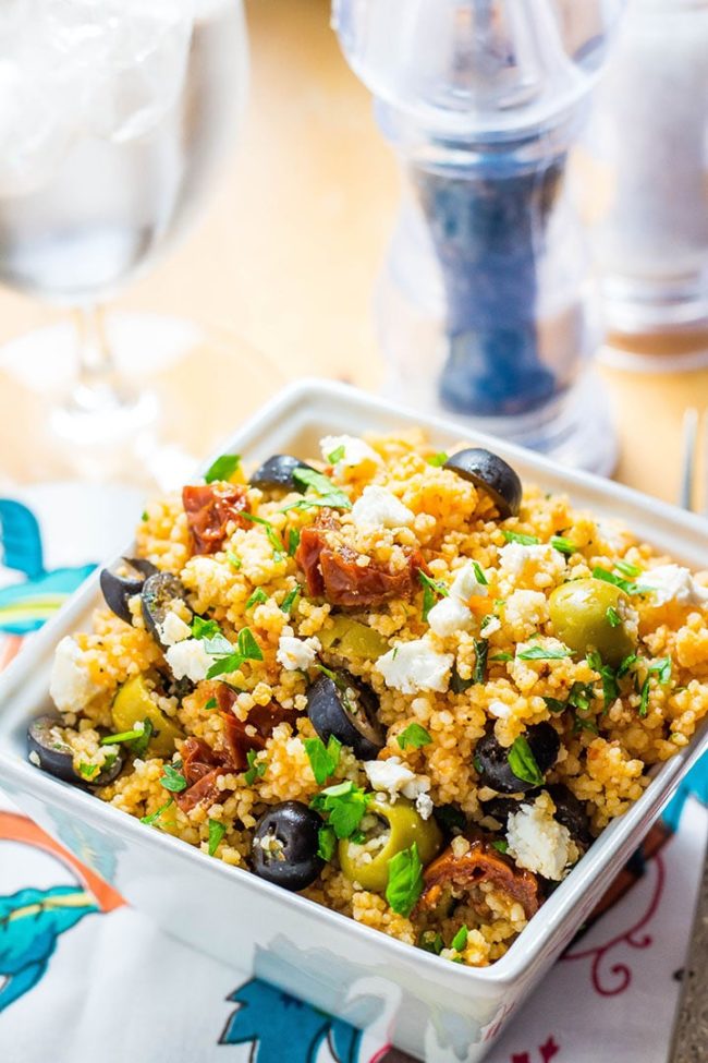 10 minute Greek Style Couscous Salad with Feta Erren's Kitchen