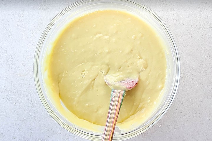 The mixed batter for the corn muffins