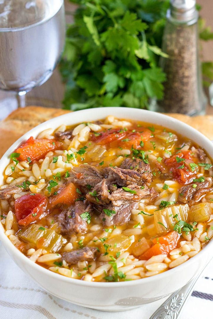 Slow Cooker Oxtail Orzo Soup