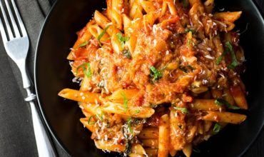 Pasta with Eggplant Sauce {Pasta Alla Norma}