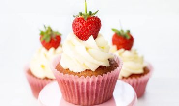Fresh Strawberry Cupcakes with Whipped Cream Frosting