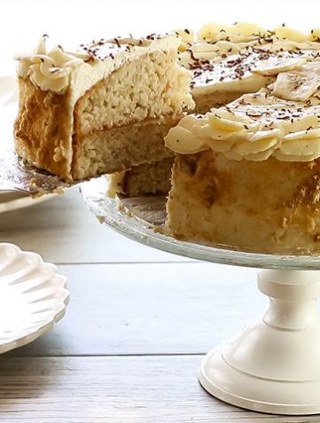 A cake slice being removed from the cake