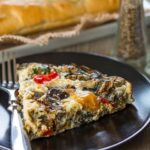 Baked Eggplant Frittata with Red Onion, Peppers & Feta