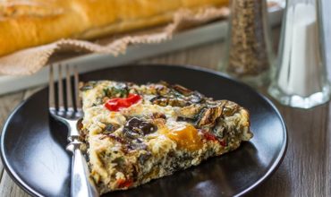 Baked Eggplant Frittata with Red Onion, Peppers & Feta