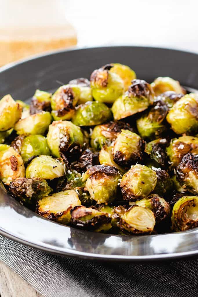 Roasted Brussels Sprouts Piled high in a bowl