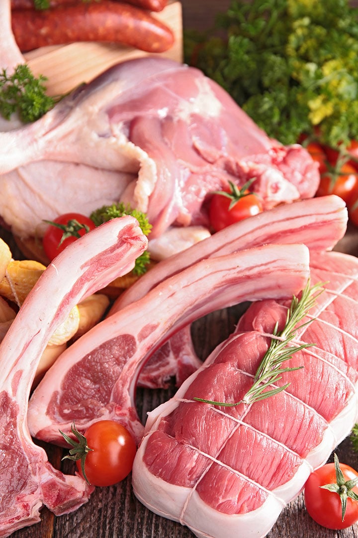 raw meats on board