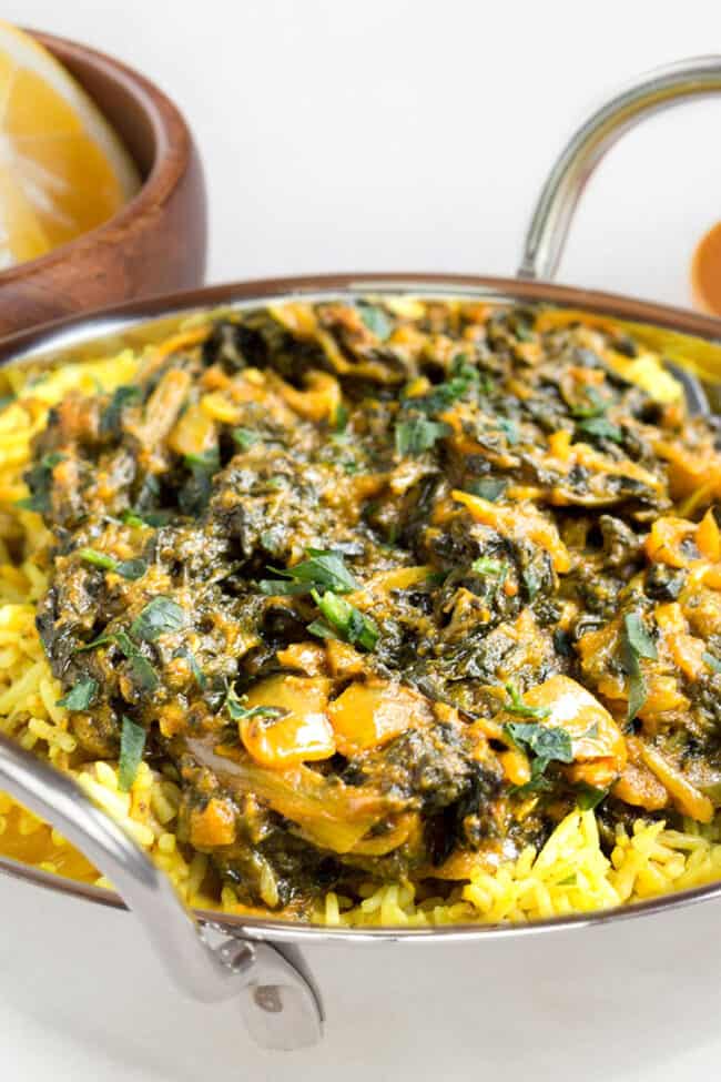 Quick and Easy Saag Bahji Spinach Curry - Erren's Kitchen