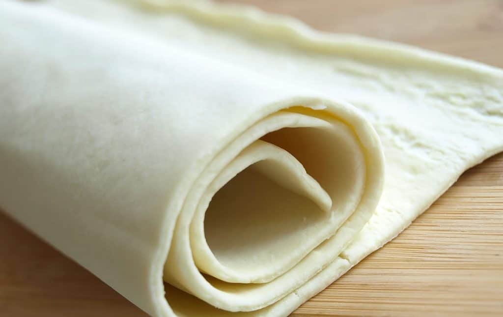 a piece of rolled Puff pastry dough