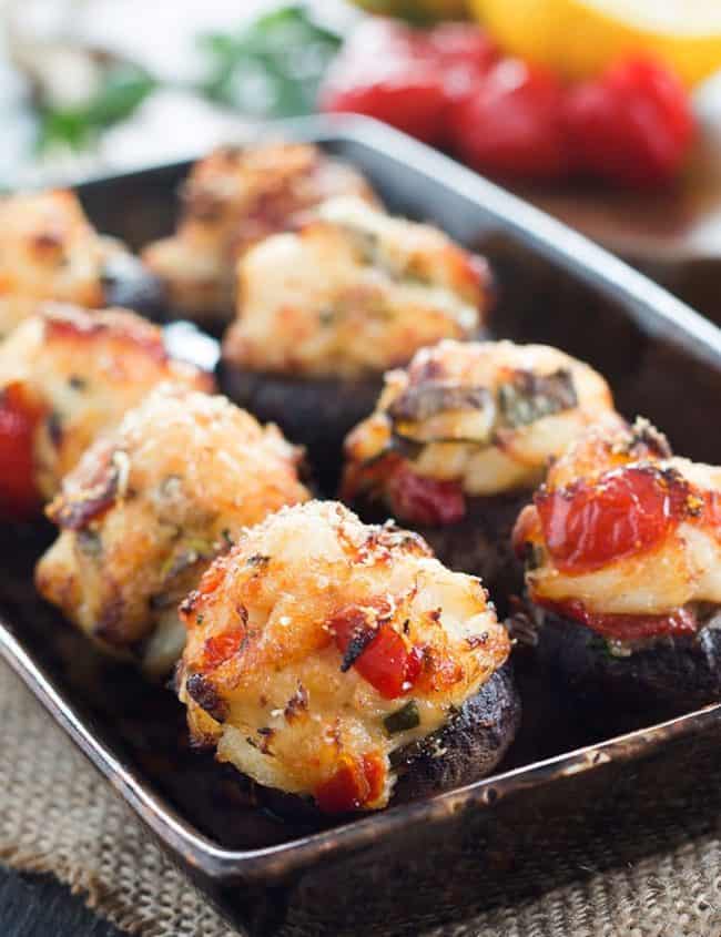 A close up of Stuffed-Mushrooms