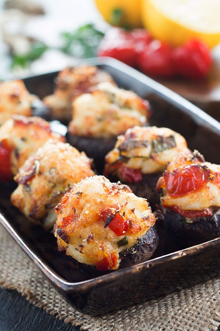 Easy Crab Stuffed Mushrooms