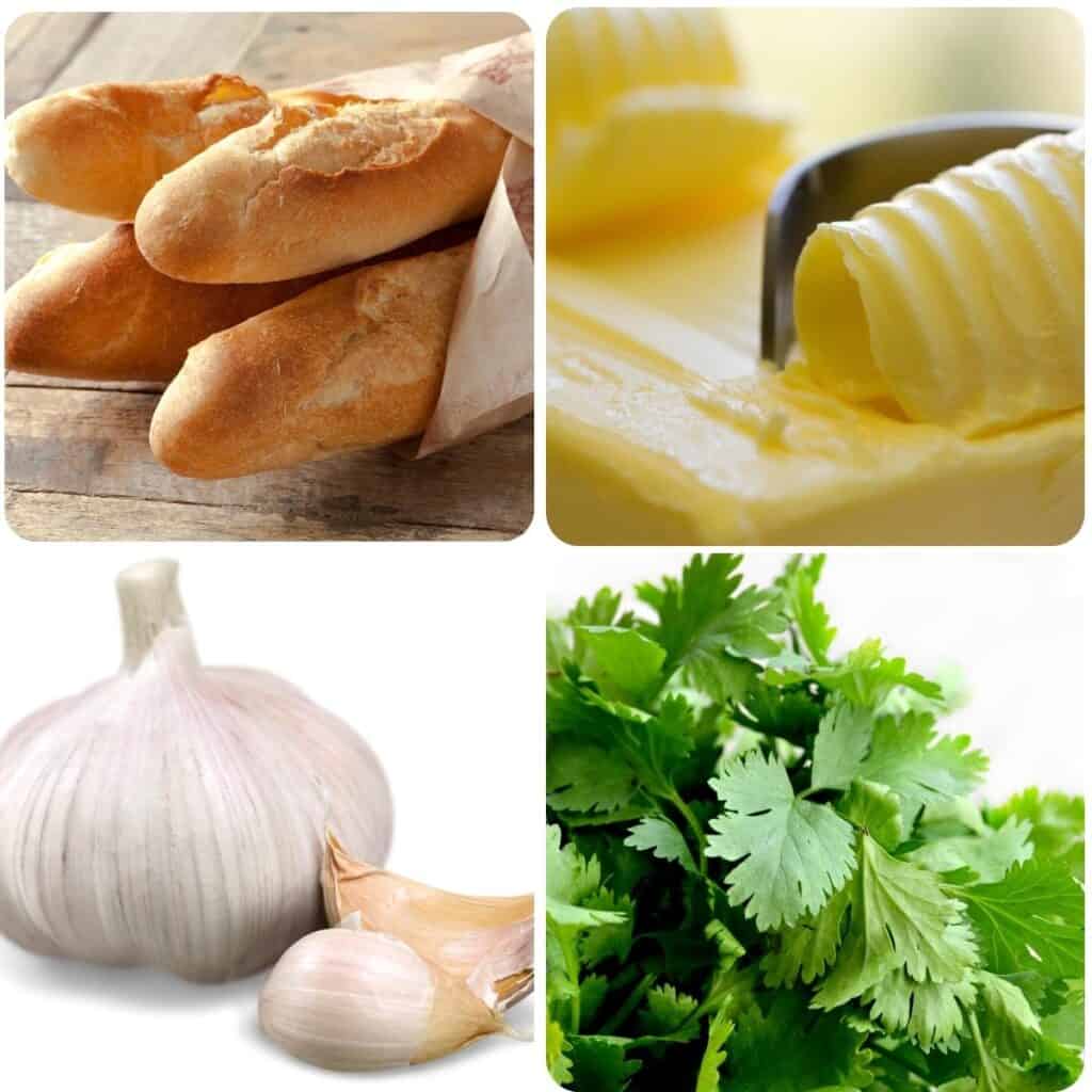 ingredients: bread, butter, garlic and parsley