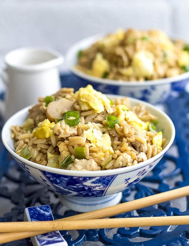 A bowl of low-fat Chicken Fried Rice