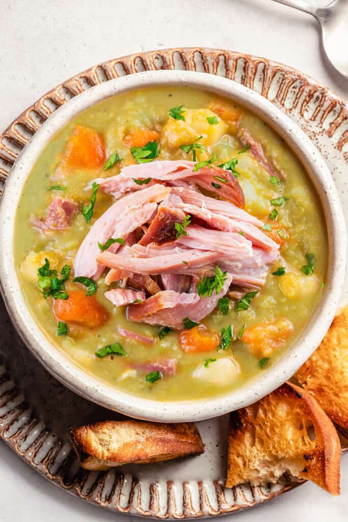 Dad's Split Pea Soup With Ham - Tastefully Grace