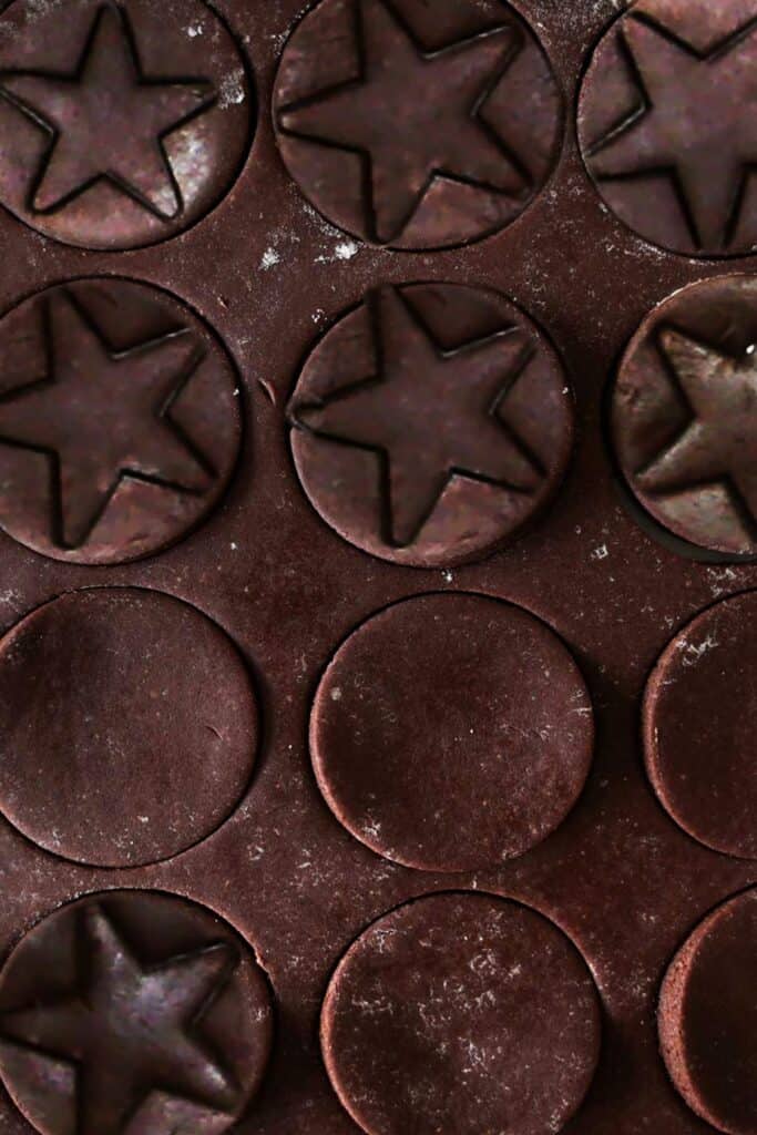 the cut circles with stars pressed into them