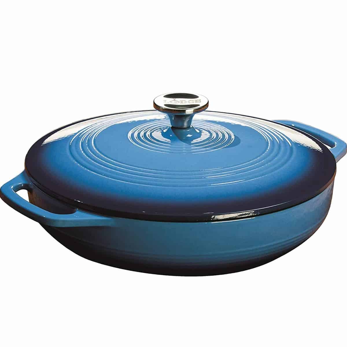 Lodge 3.6 qt Enamel Cast Iron Casserole Dish with Lid
